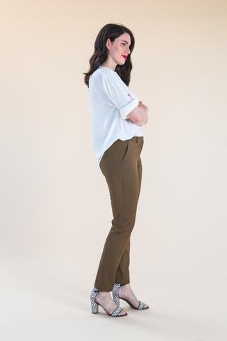 Closet Core Sasha Trousers sewing pattern – slim tapered women’s pants with tailored details and modern fit