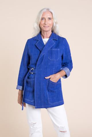 Closet Core Sienna Maker Jacket sewing pattern – French workwear inspired utility jacket with multiple style variations