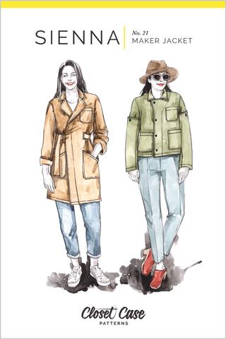 Closet Core Sienna Maker Jacket sewing pattern – French workwear inspired utility jacket with multiple style variations