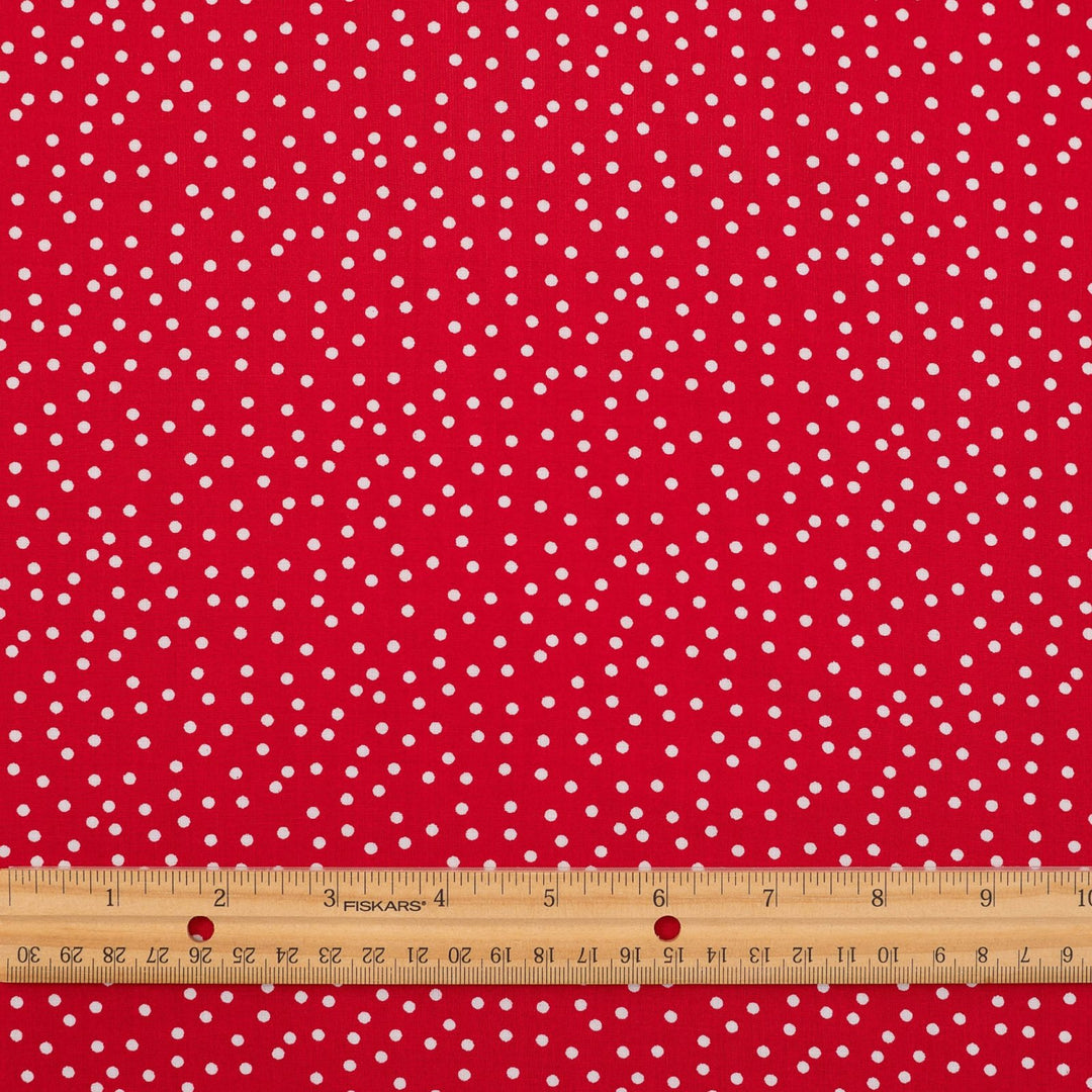 Rayon Challis - "Red & White Polka Dots"