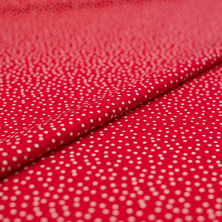Rayon Challis - "Red & White Polka Dots"