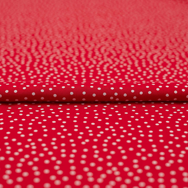 Rayon Challis - "Red & White Polka Dots"