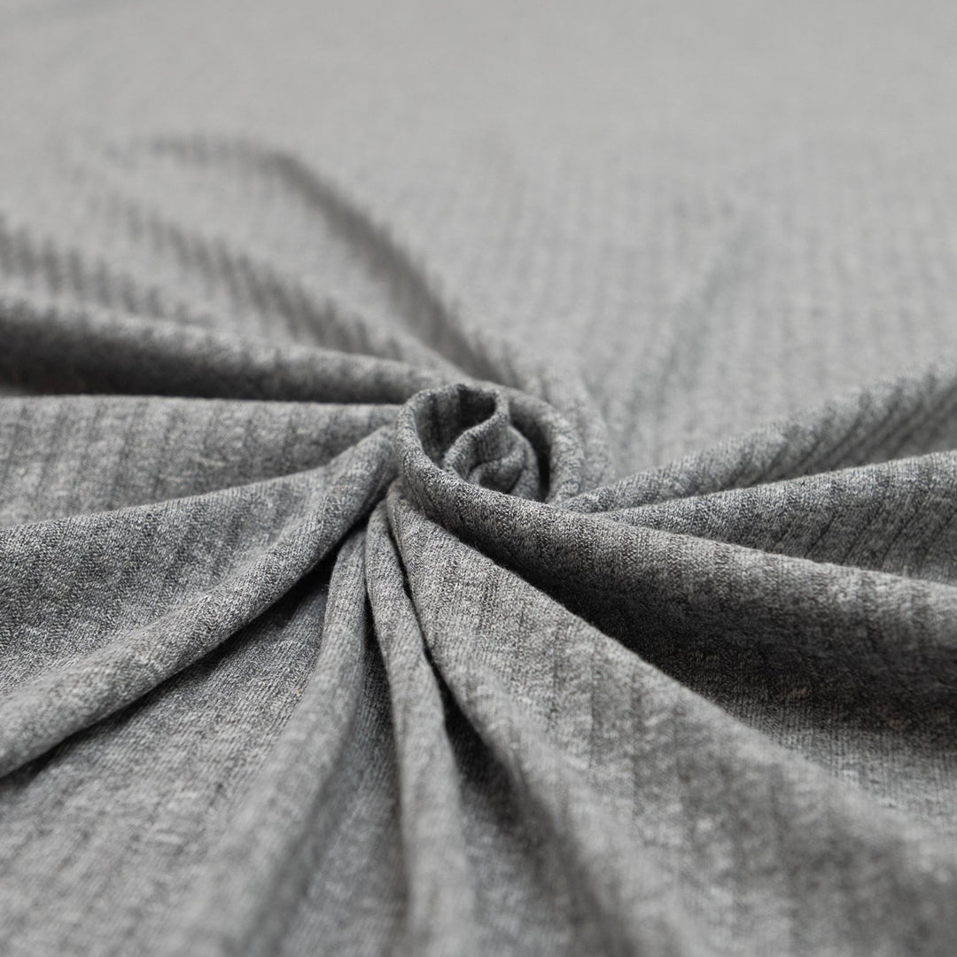 Rib Knit - Rayon Cotton - Grey