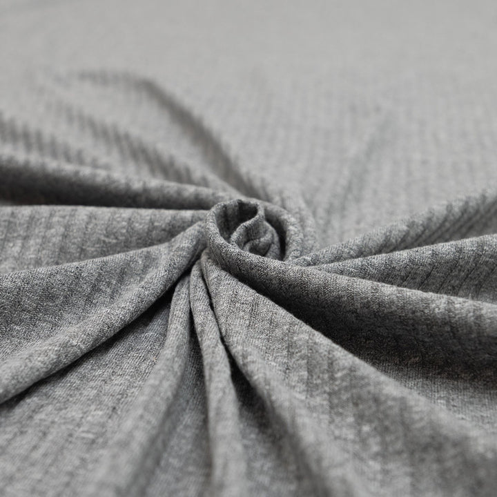 Rib Knit - Rayon Cotton - Grey