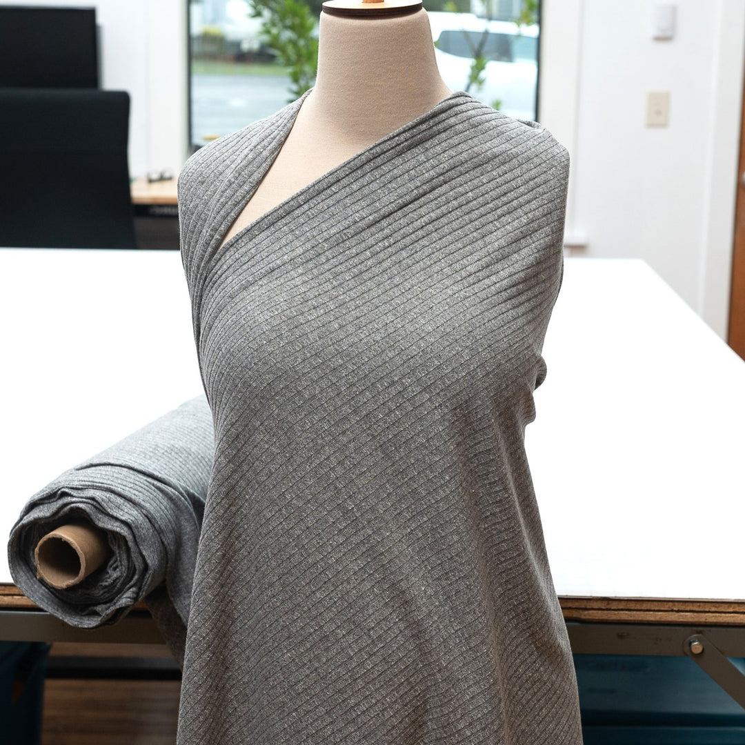 Rib Knit - Rayon Cotton - Grey