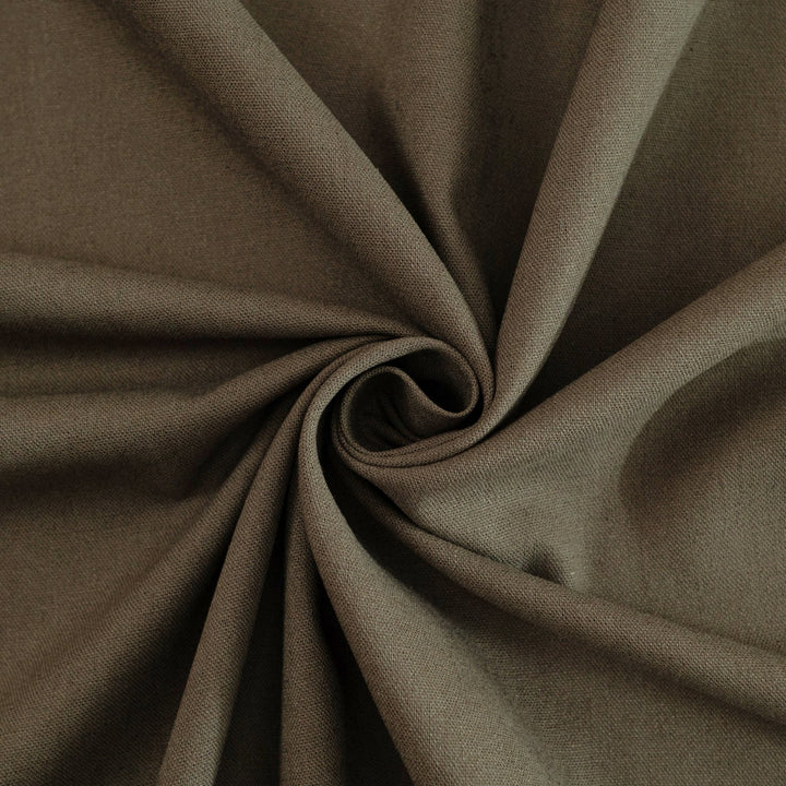 Olive green laundered linen fabric, pre-washed for softness and elegant drape
