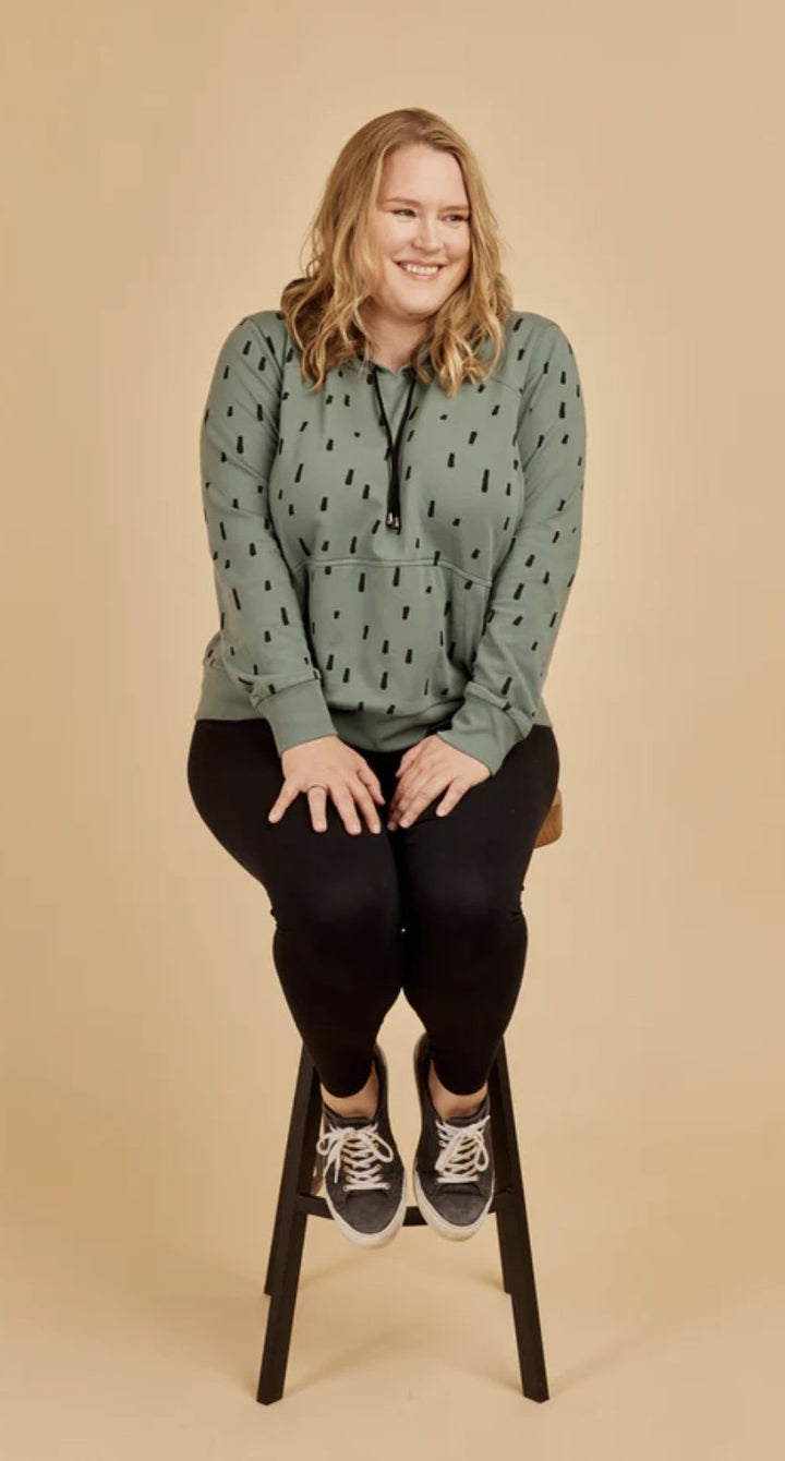 Cashmerette Stanton Hoodie sewing pattern with pullover and zip-up options for curvy sizes C–H