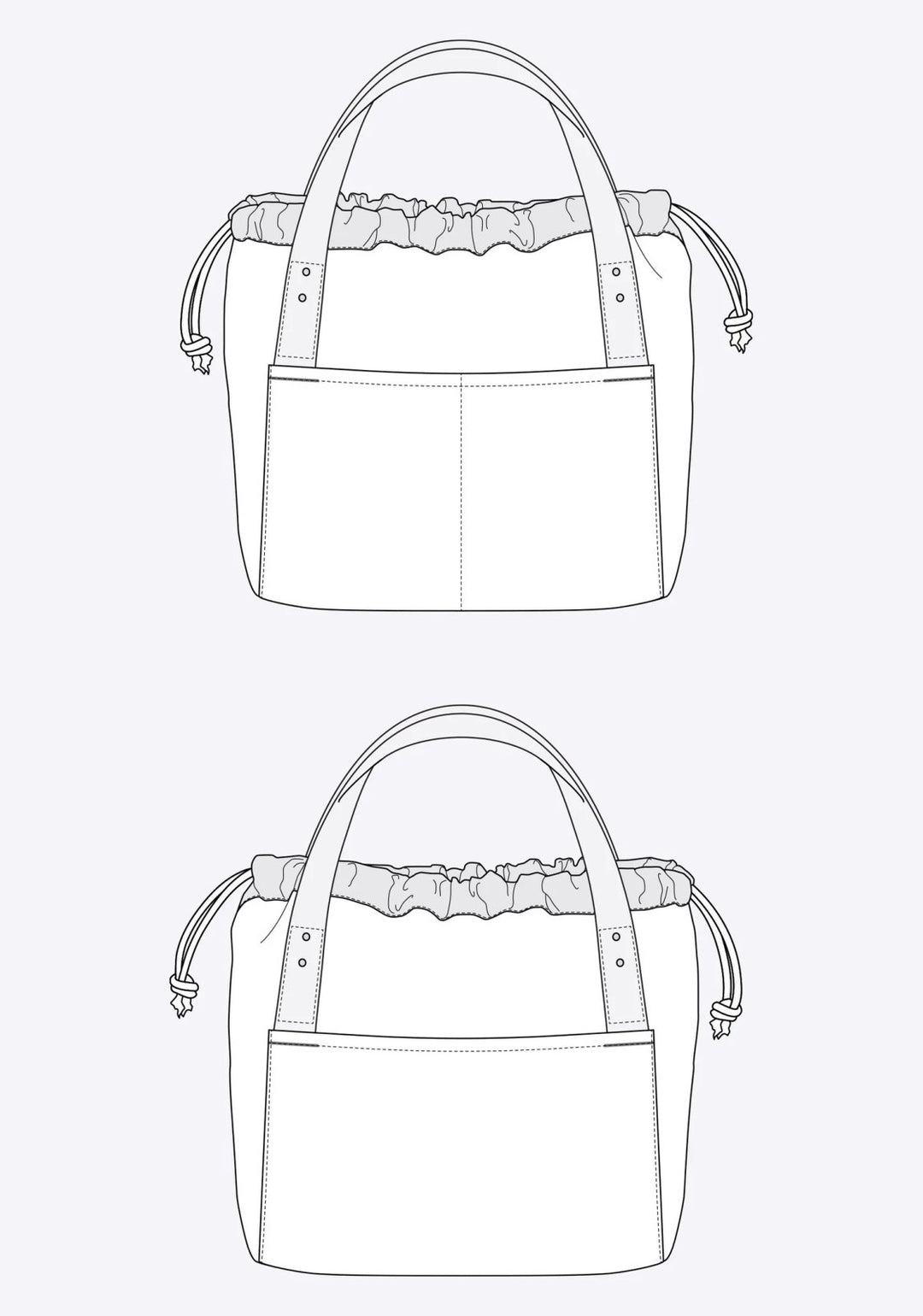 Grainline Studio Town Bag sewing pattern for a versatile tote with drawstring closure and pockets
