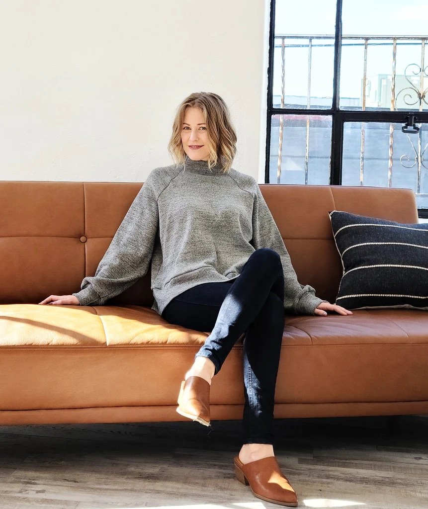 Sew House Seven Cosmos Sweatshirt and Elemental Pencil Skirt sewing pattern, oversized raglan top and high-waist pencil skirt