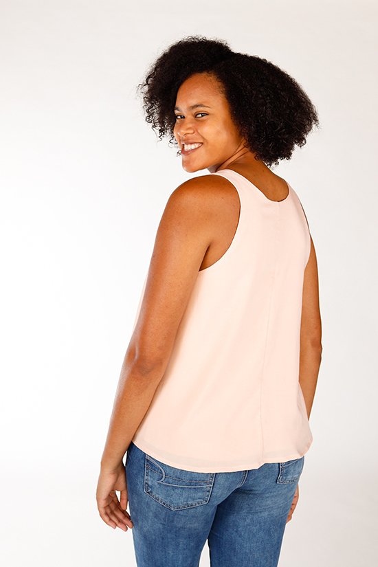 Allie Olson Elio Top sewing pattern with faux wrap silhouette and sleeve length options