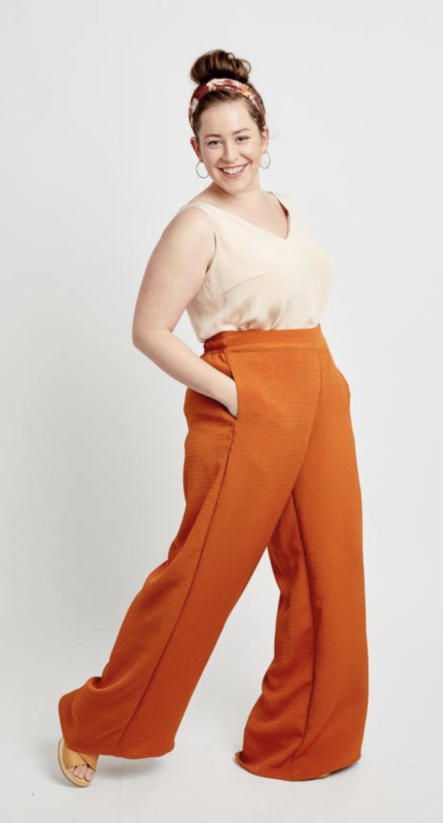 Cashmerette Calder Pants & Shorts sewing pattern with wide-leg design, three length options, and inclusive sizing