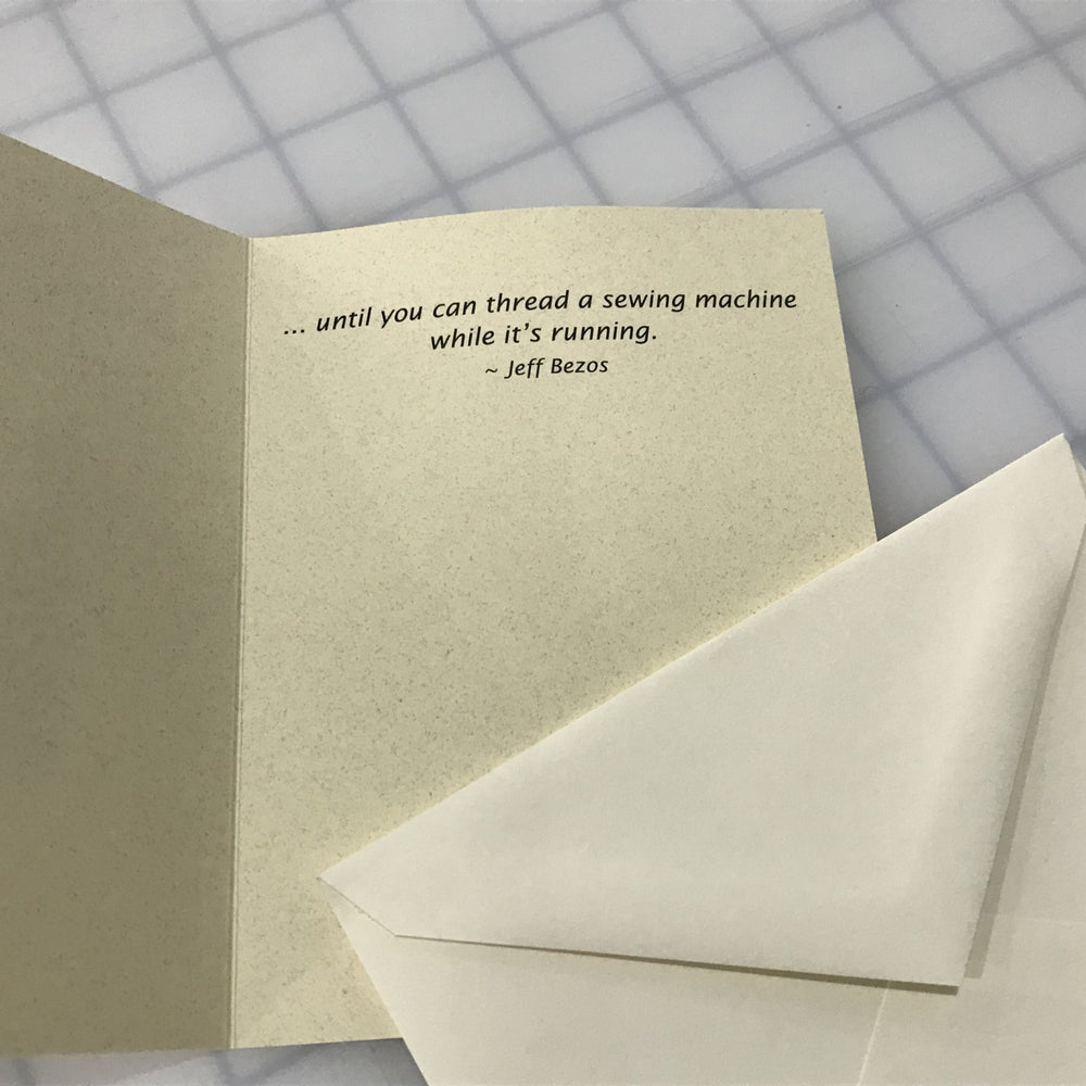 Funny Seattle coffee quote note card with ‘In Seattle, you haven’t had enough coffee…’ text, includes matching envelope.