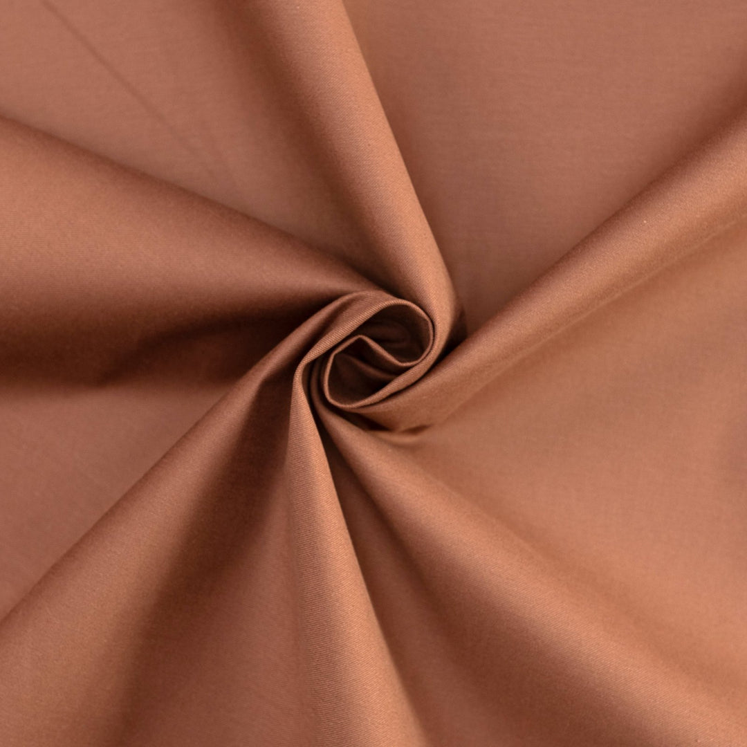 Coated Cotton Brown – Designer deadstock water-resistant fabric, 64 inches wide for sewing bags, aprons, and utility projects
