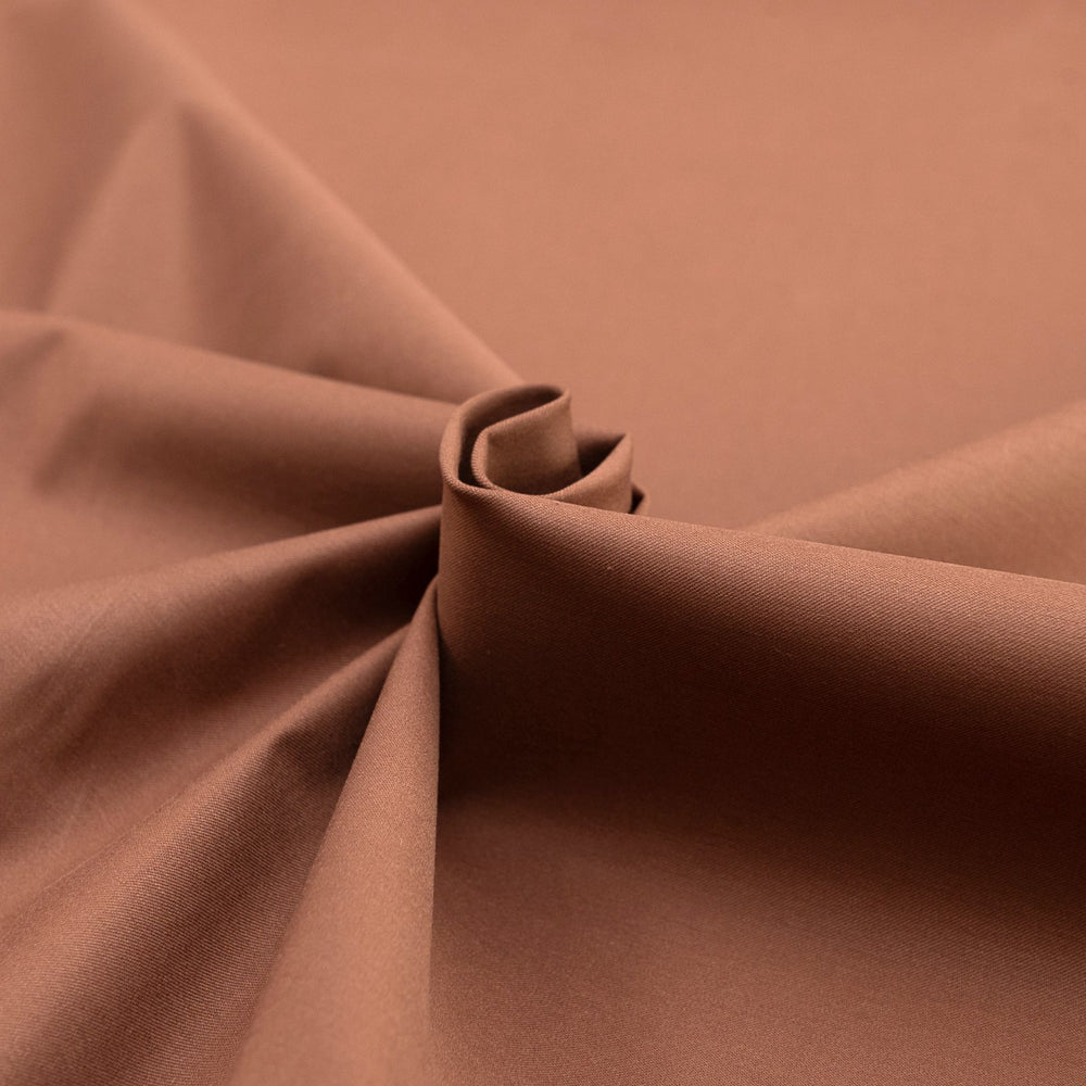 Coated Cotton Brown – Designer deadstock water-resistant fabric, 64 inches wide for sewing bags, aprons, and utility projects