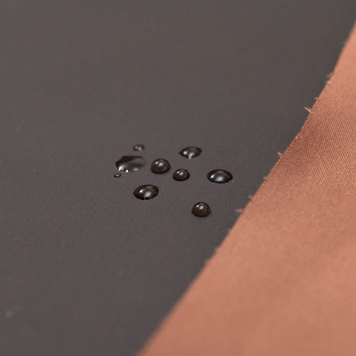 Coated Cotton Brown – Designer deadstock water-resistant fabric, 64 inches wide for sewing bags, aprons, and utility projects