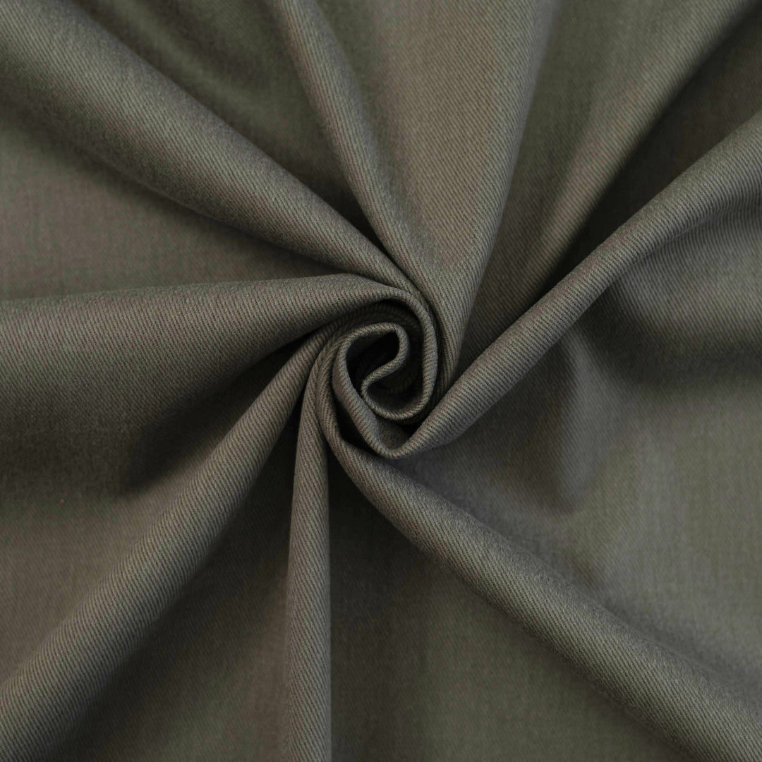 Brushed Twill Olive 100% cotton midweight fabric for sewing projects