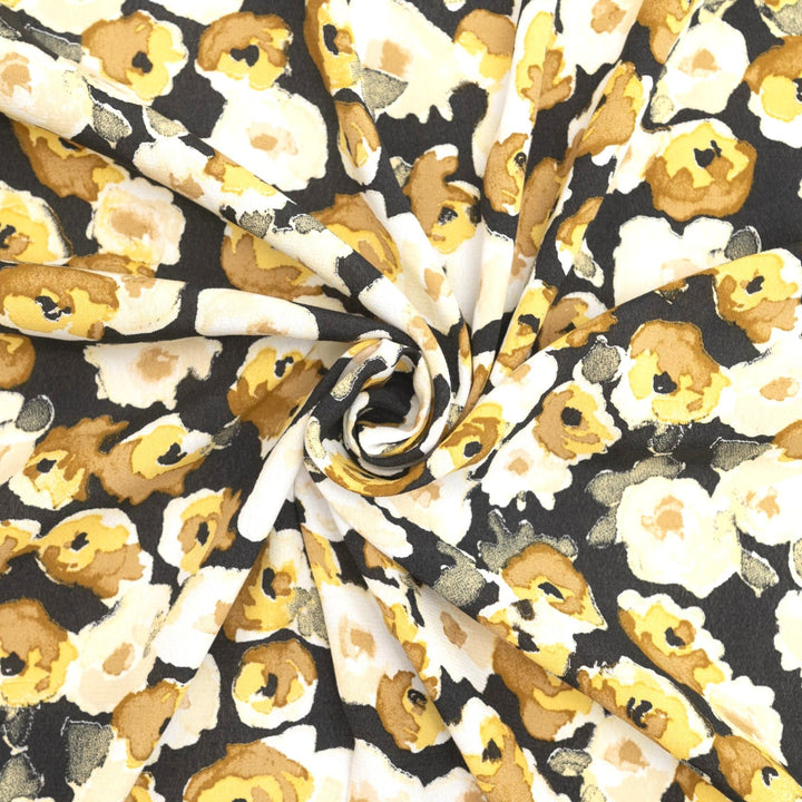 Viscose Crepe - "Watercolor Floral"