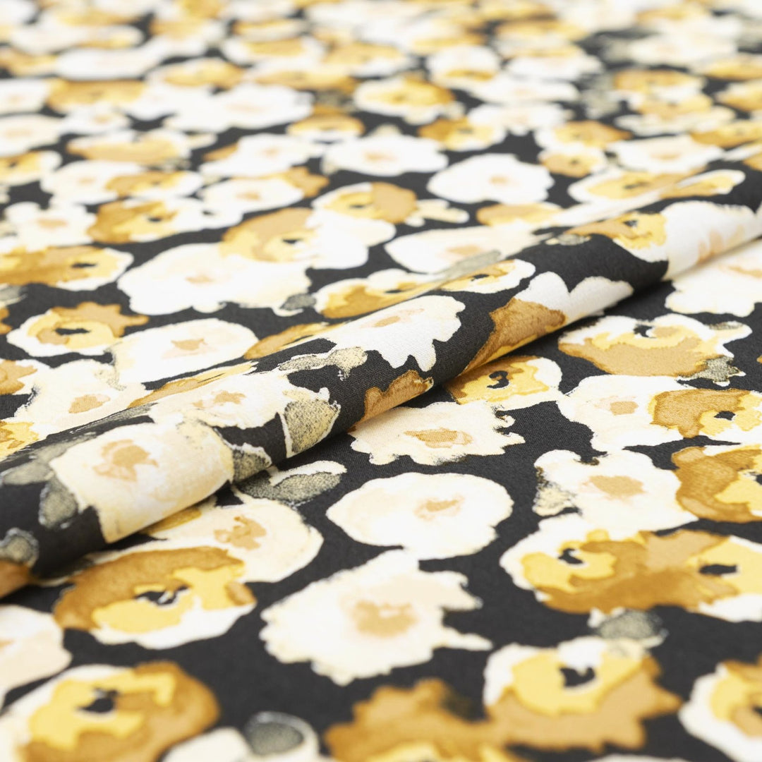 Viscose Crepe - "Watercolor Floral"