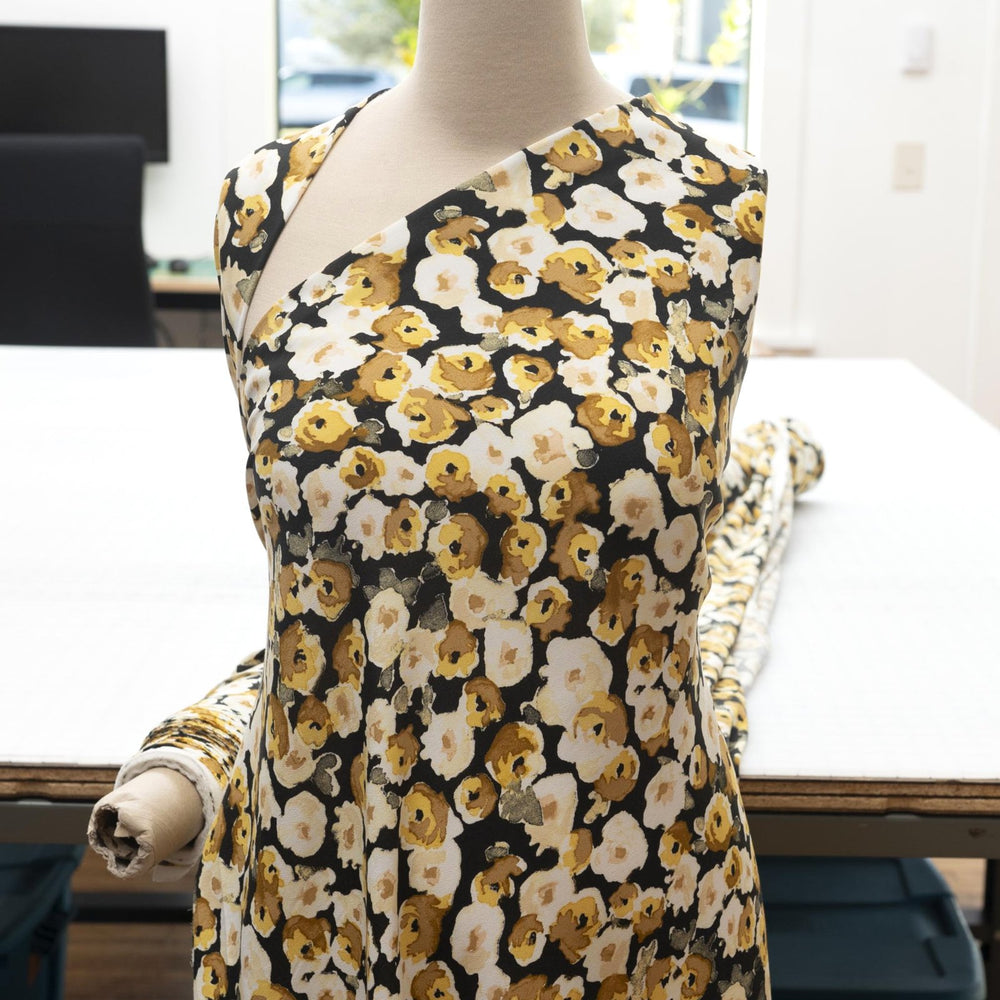 Viscose Crepe - "Watercolor Floral"