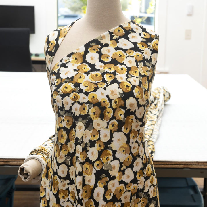 Viscose Crepe - "Watercolor Floral"