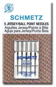 Schmetz Ballpoint Jersey Sewing Machine Needles 70/10 – 5-Pack for Knit Fabrics