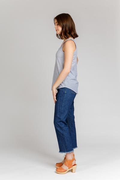 Megan Nielsen Eucalypt Woven Tank Top & Dress Pattern – scoop neckline tank and woven dress sewing pattern