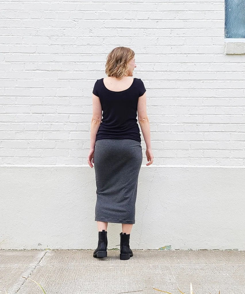 Sew House Seven Cosmos Sweatshirt and Elemental Pencil Skirt sewing pattern, oversized raglan top and high-waist pencil skirt