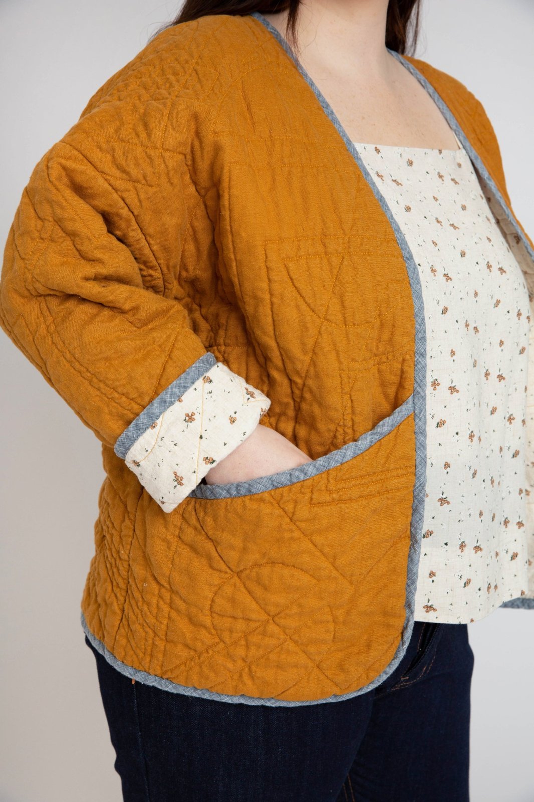 Megan Nielsen Hovea sewing pattern for curvy sizes, featuring loose-fit drop shoulder jackets and coats with multiple lengths