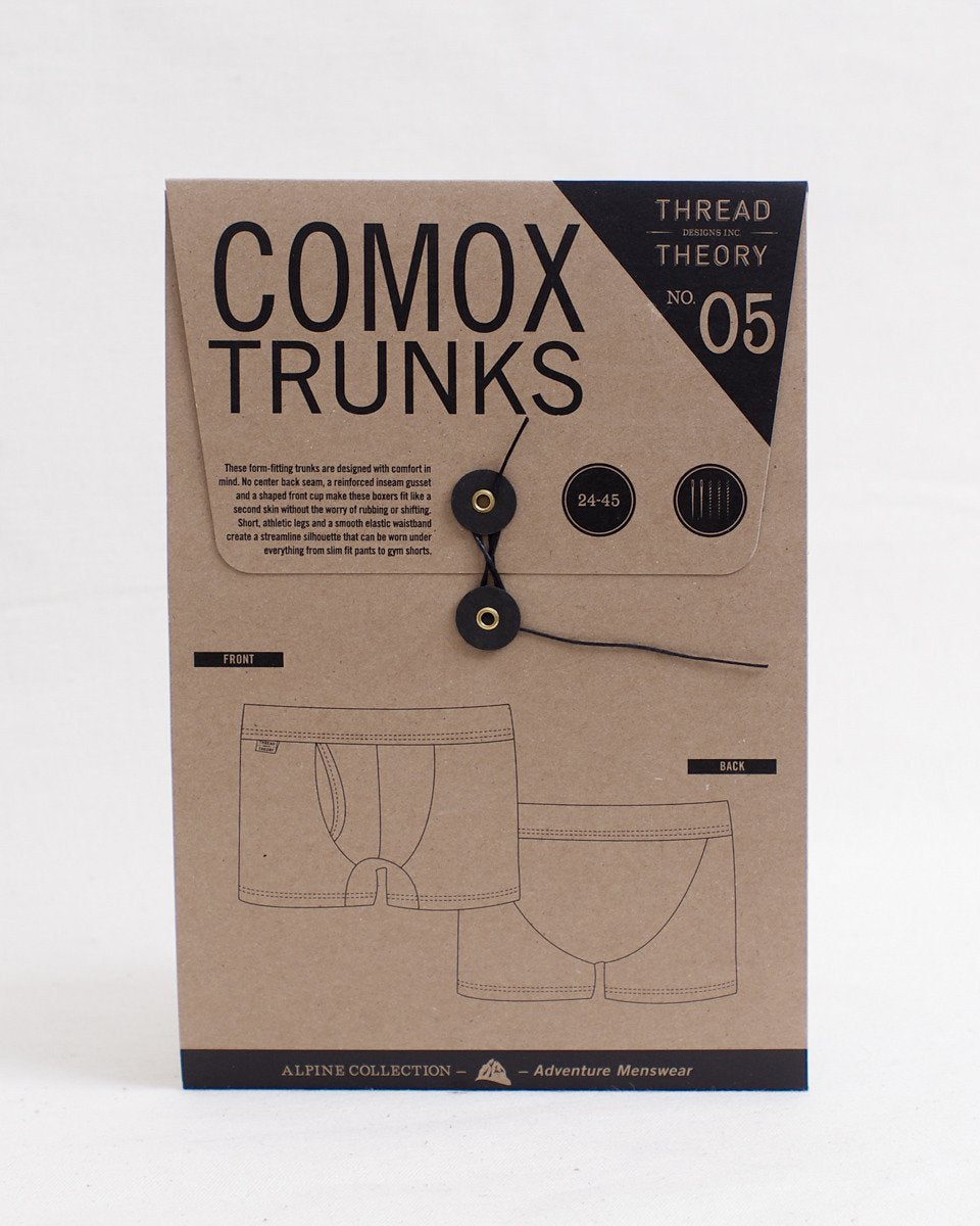 Thread Theory Cosmos Trunks sewing pattern form-fitting boxer briefs with reinforced gusset and elastic waistband