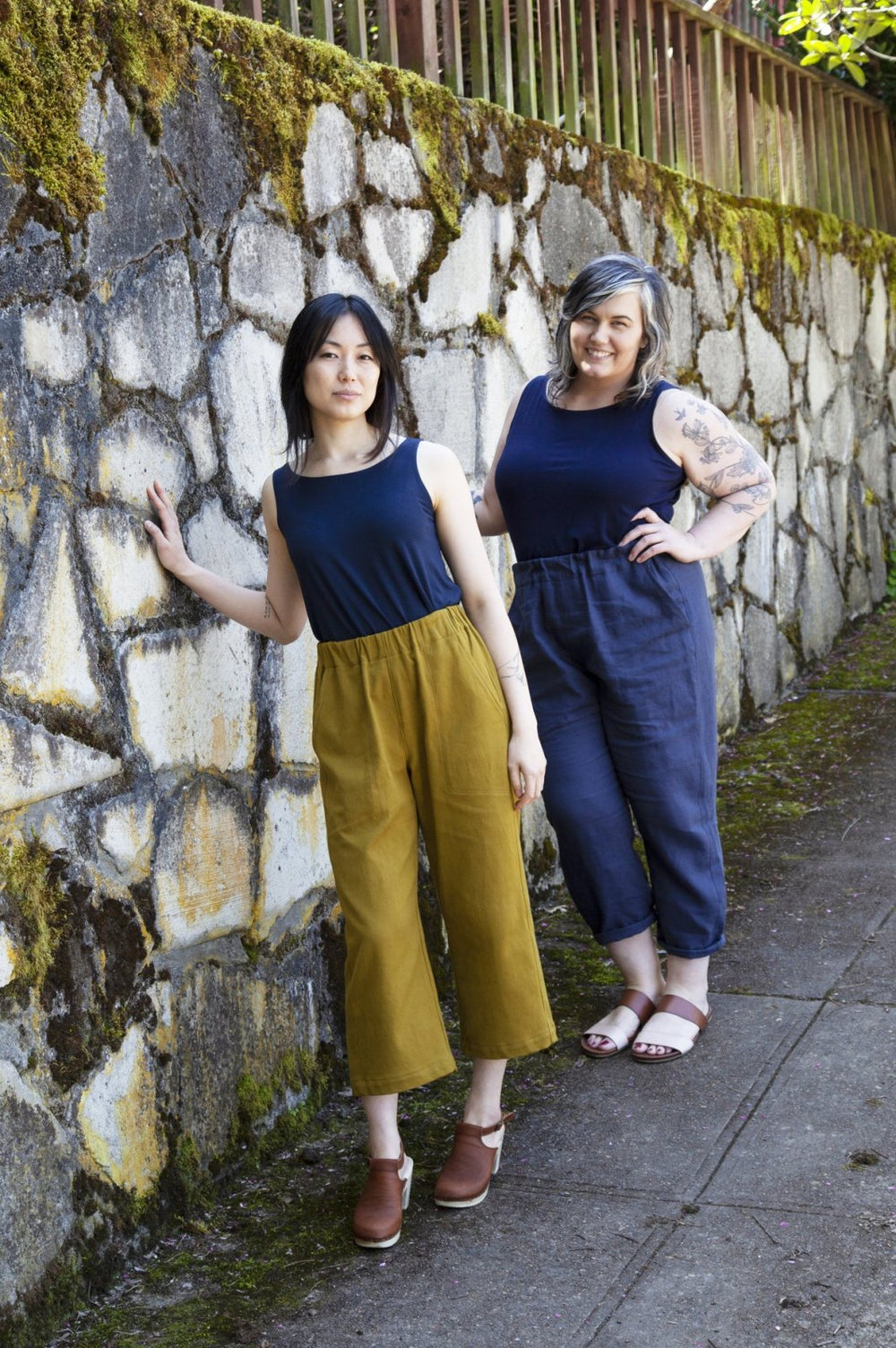 Sew House Seven Free Range Slacks Paper Pattern – elastic waist tapered and straight cropped pants sewing pattern