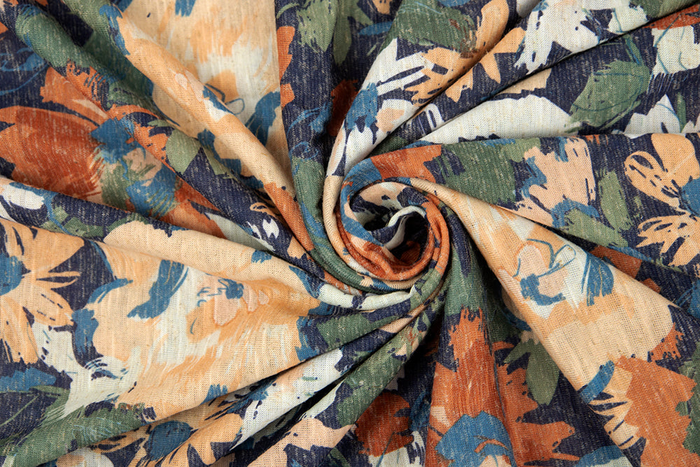 Linen Jersey - Tuscan Garden