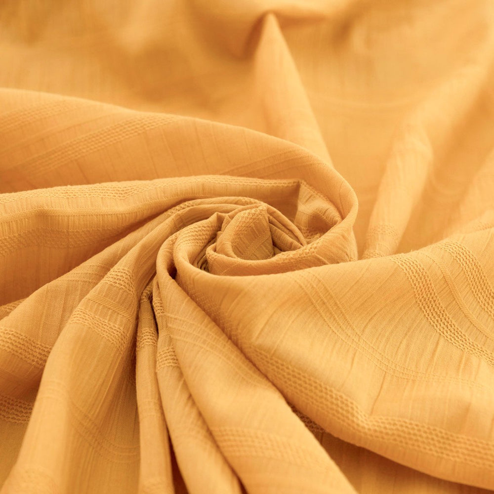 Isabel Crinkle Strata Cotton Fabric in Marigold