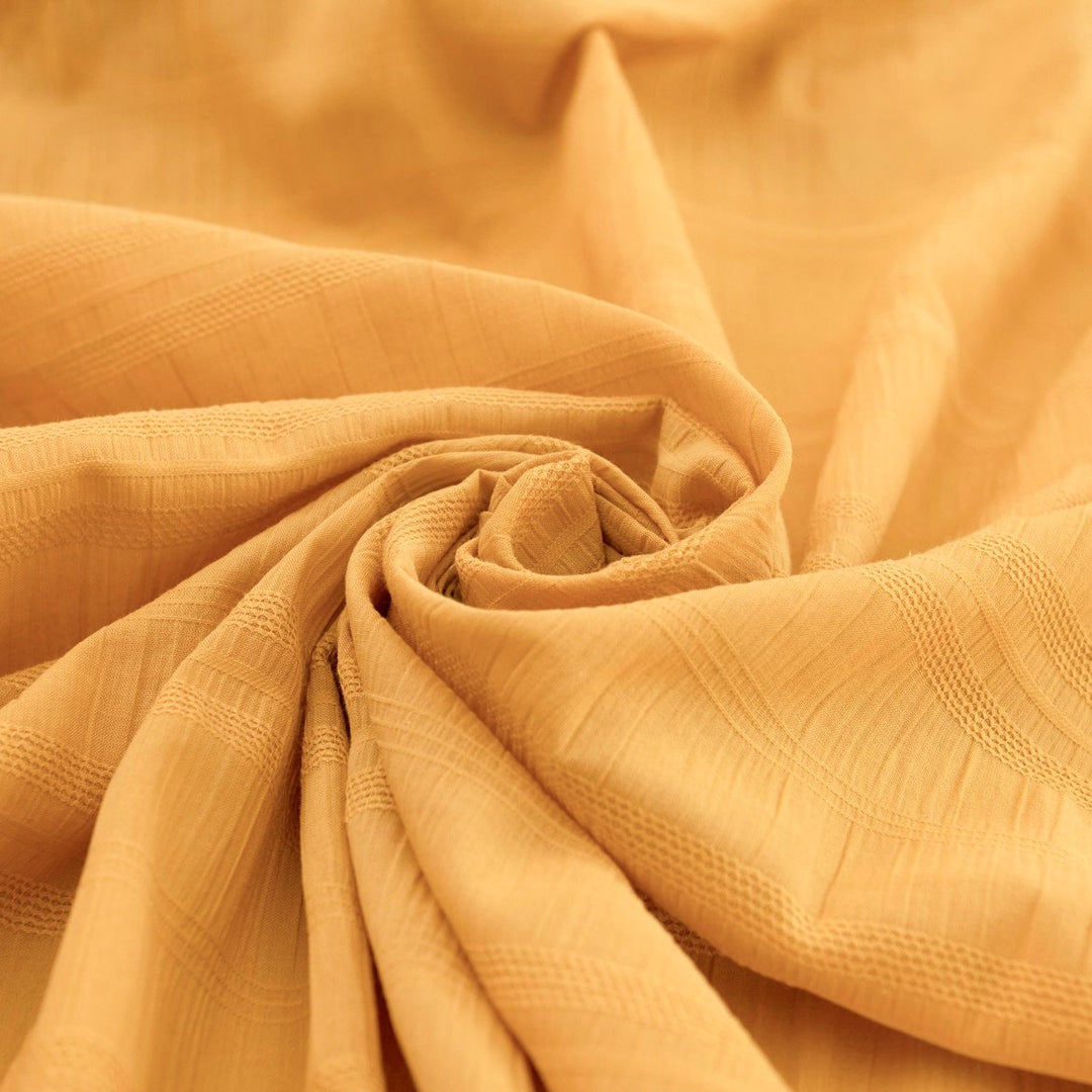Isabel Crinkle Strata Cotton Fabric in Marigold