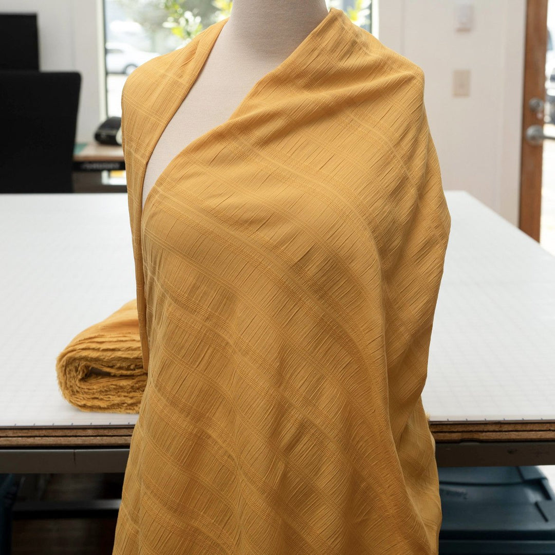 Isabel Crinkle Strata Cotton Fabric in Marigold