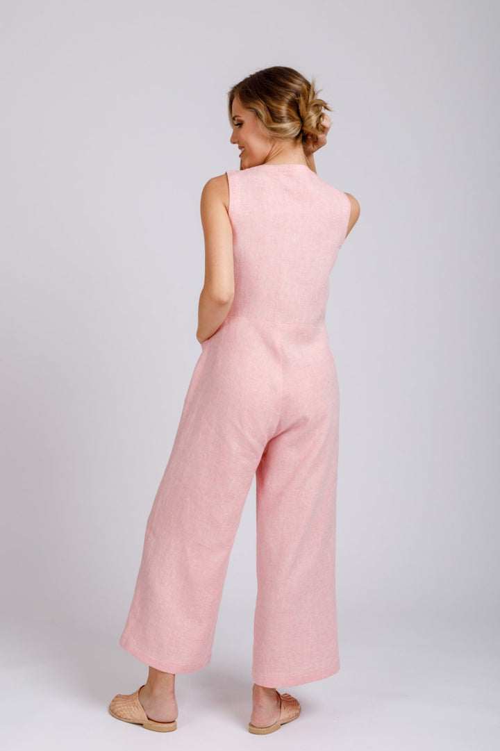 Megan Nielsen Durban sewing pattern mix-and-match jumpsuit and romper set with multiple neckline and leg options