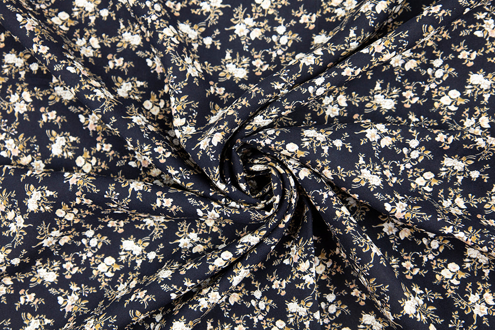 Rayon Challis - Midnight Ditsy Floral