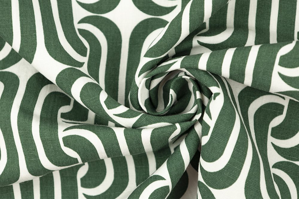 Linen/Rayon Print - Modern Maze - Olive