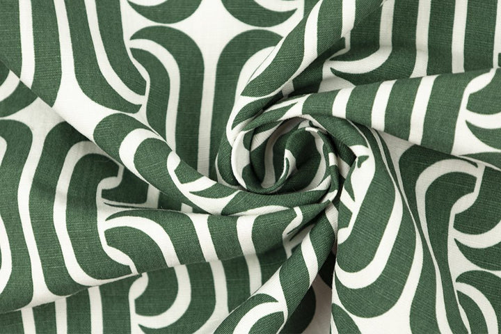 Linen/Rayon Print - Modern Maze - Olive