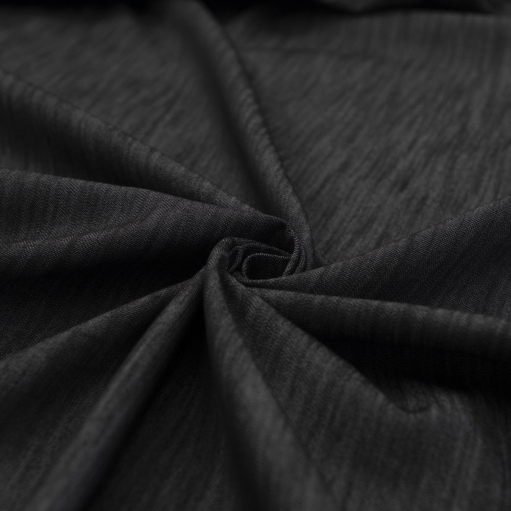 Black Non-Stretch Denim Fabric - 100% Cotton, 56-Inch Wide, Washed Black Deadstock Material for Tailored Pants & Blazers