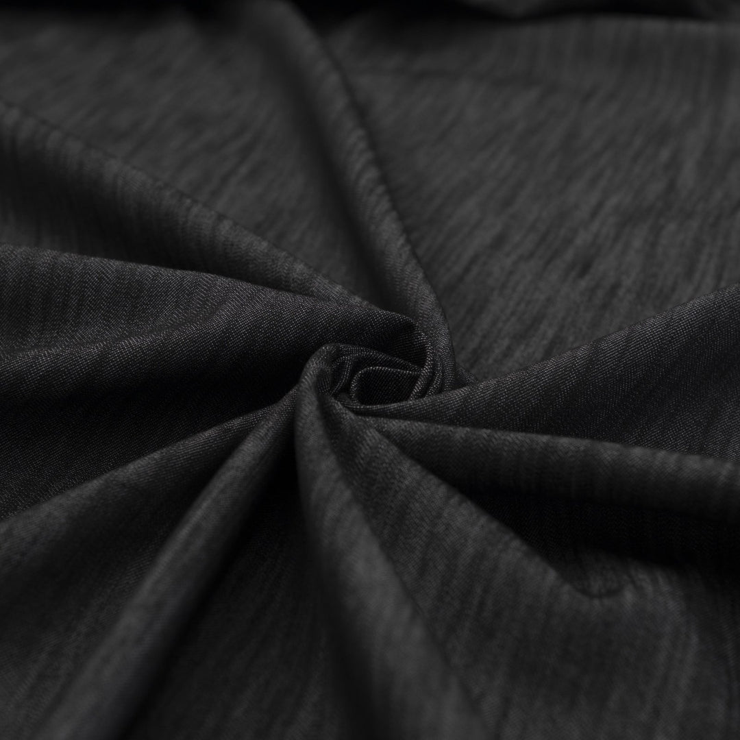 Black Non-Stretch Denim Fabric - 100% Cotton, 56-Inch Wide, Washed Black Deadstock Material for Tailored Pants & Blazers