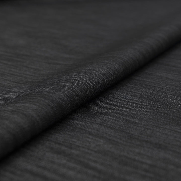 Black Non-Stretch Denim Fabric - 100% Cotton, 56-Inch Wide, Washed Black Deadstock Material for Tailored Pants & Blazers