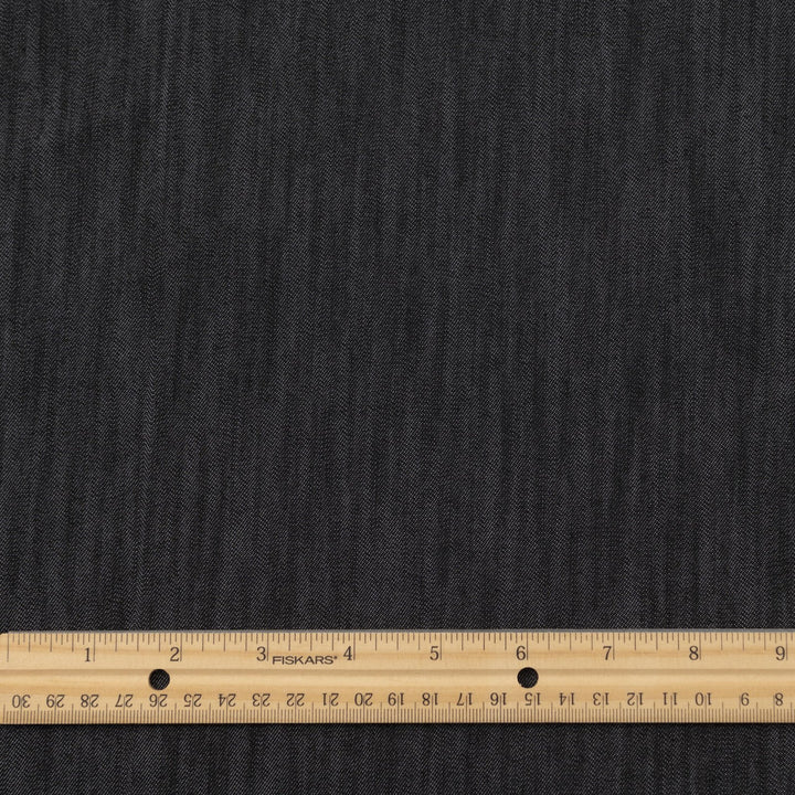 Black Non-Stretch Denim Fabric - 100% Cotton, 56-Inch Wide, Washed Black Deadstock Material for Tailored Pants & Blazers