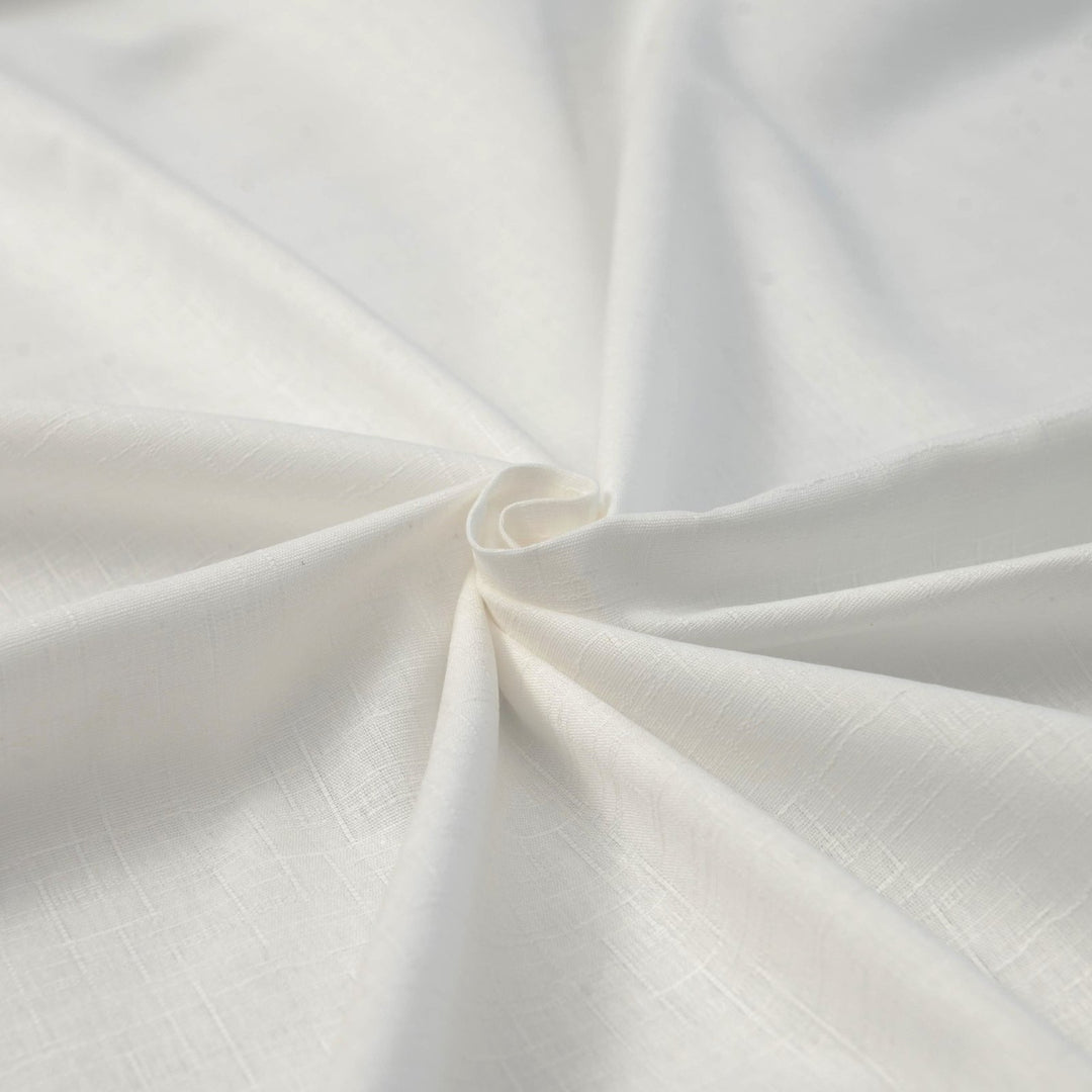 Japanese Dobby Solid White cotton fabric with subtle textured weave