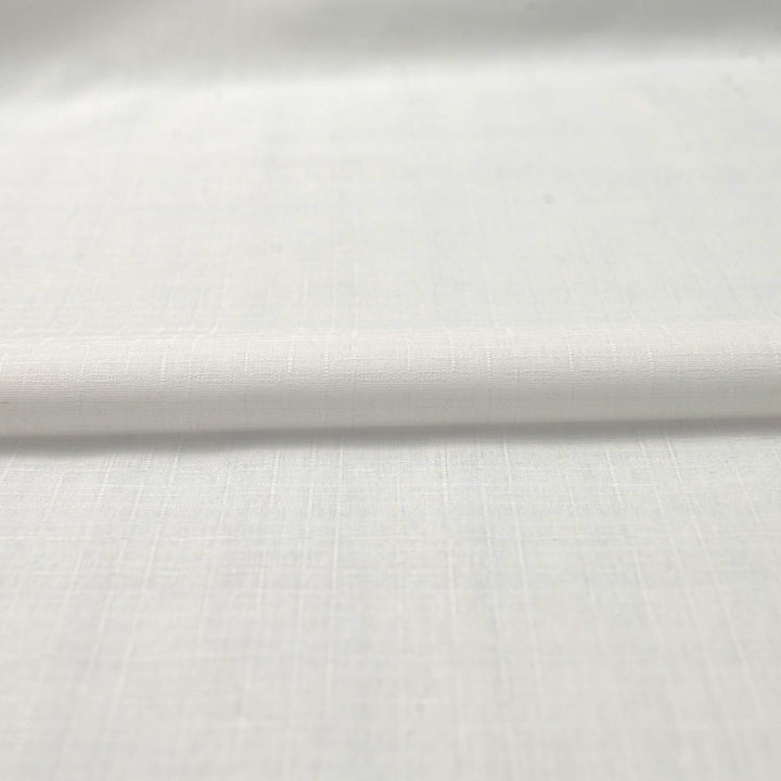 Japanese Dobby Solid White cotton fabric with subtle textured weave