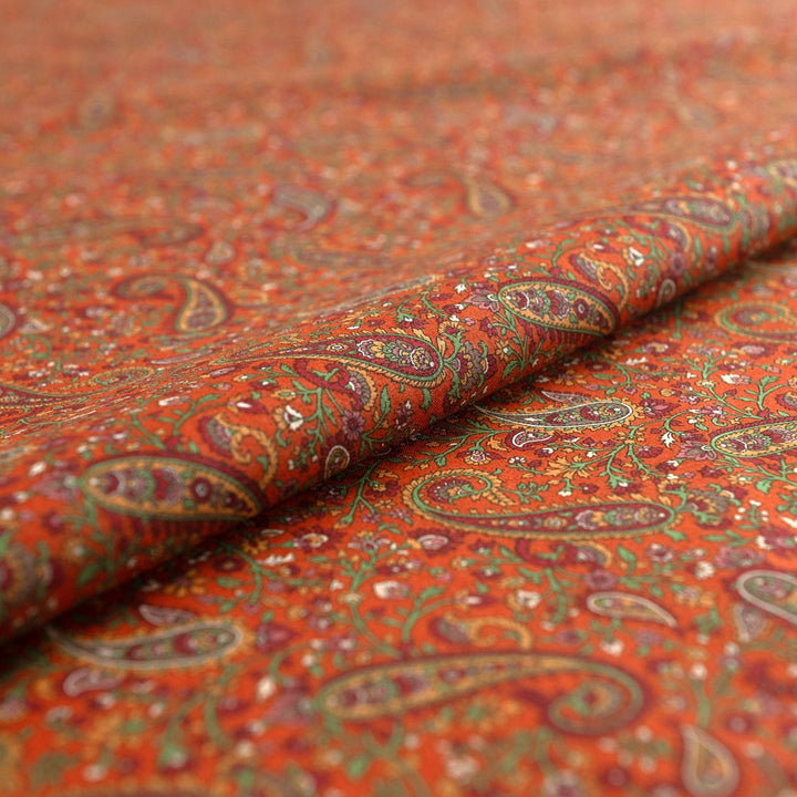 Japanese Cotton Fabric Tonal Paisley Scatter Rust by Kokka