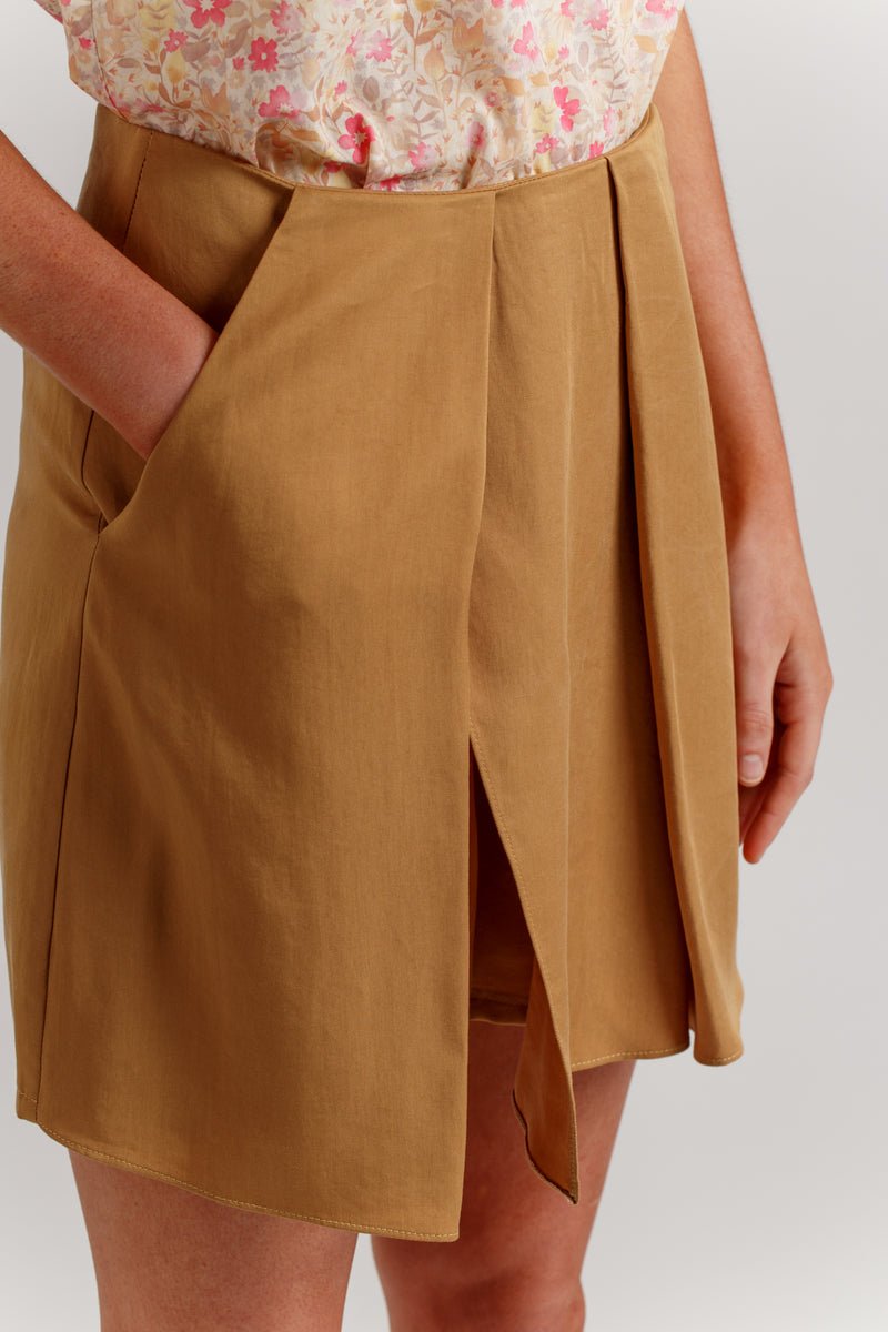 Megan Nielsen - Harper sewing pattern for stylish shorts or pleated skort with pockets, full lining, and modern fit in sizes XS–XL