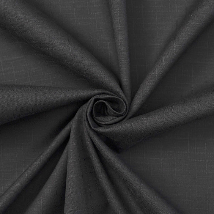 Japanese Dobby Solid Black cotton fabric with subtle textured weave