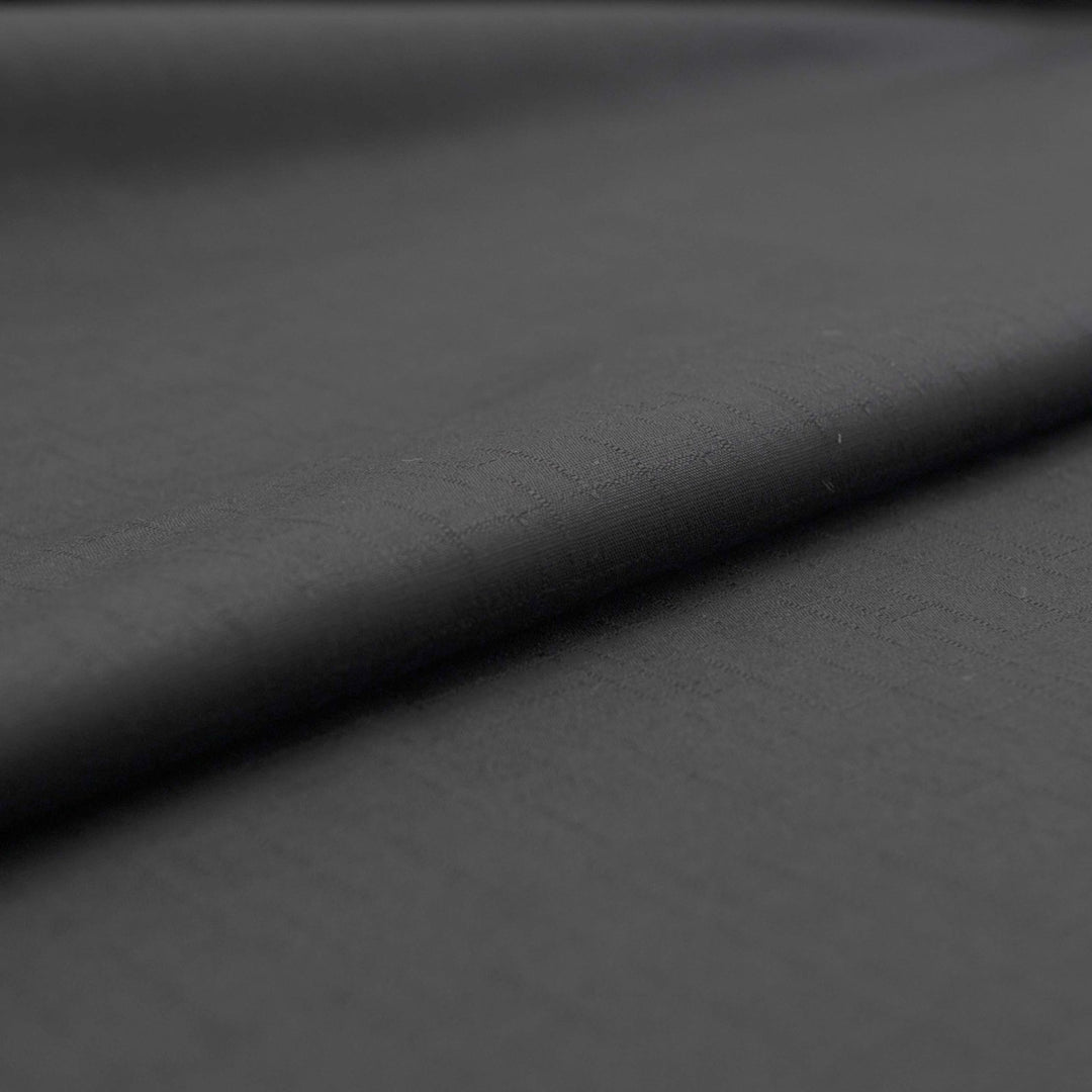 Japanese Dobby Solid Black cotton fabric with subtle textured weave