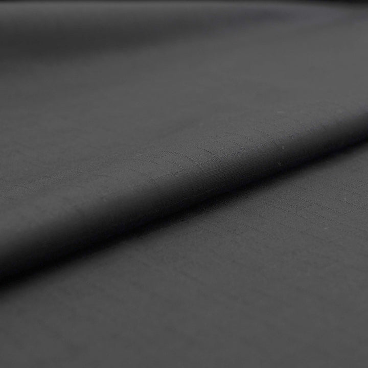 Japanese Dobby Solid Black cotton fabric with subtle textured weave