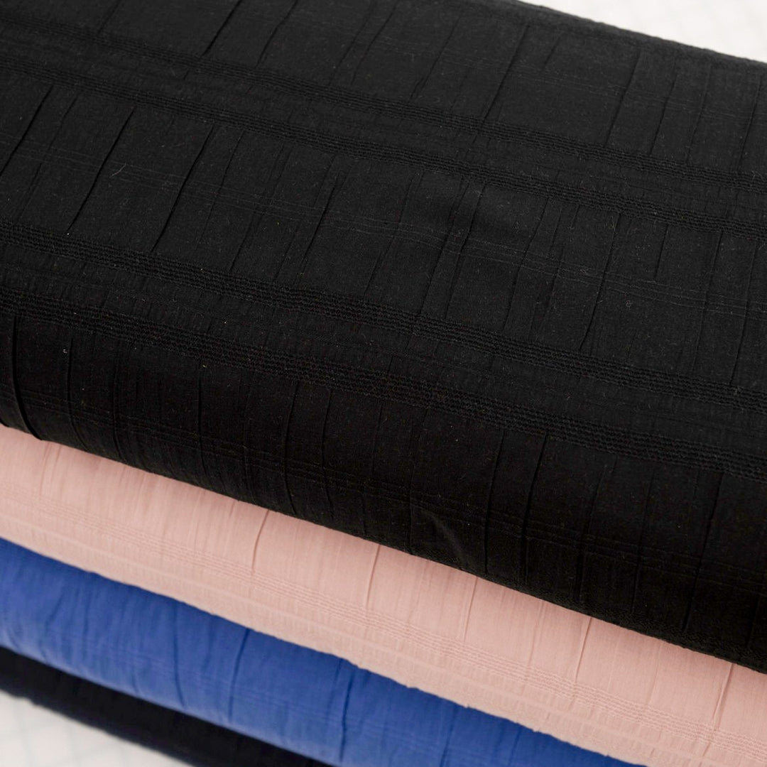 Isabel Crinkle Strata Cotton Fabric in Black